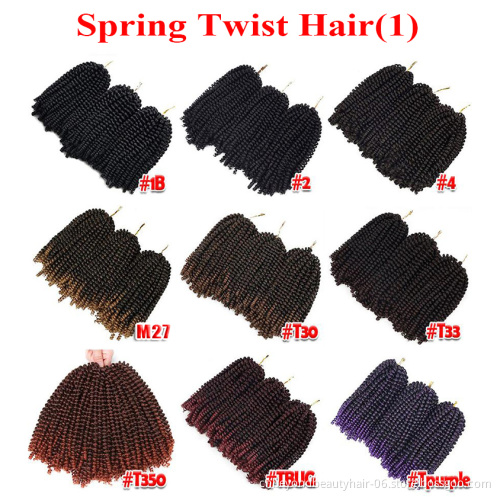 Spring Twist Curly 8 inch Crochet Braids Synthetic Kinky Curly crochet Hair Extensions Ombre Jumbo Braiding Hair Crochet Braids